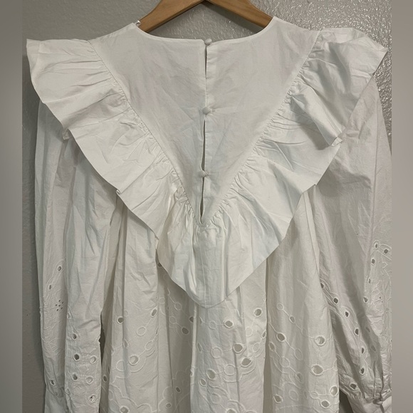 Zara Ruffled Openwork Embroidery Dress - Picture 6 of 11